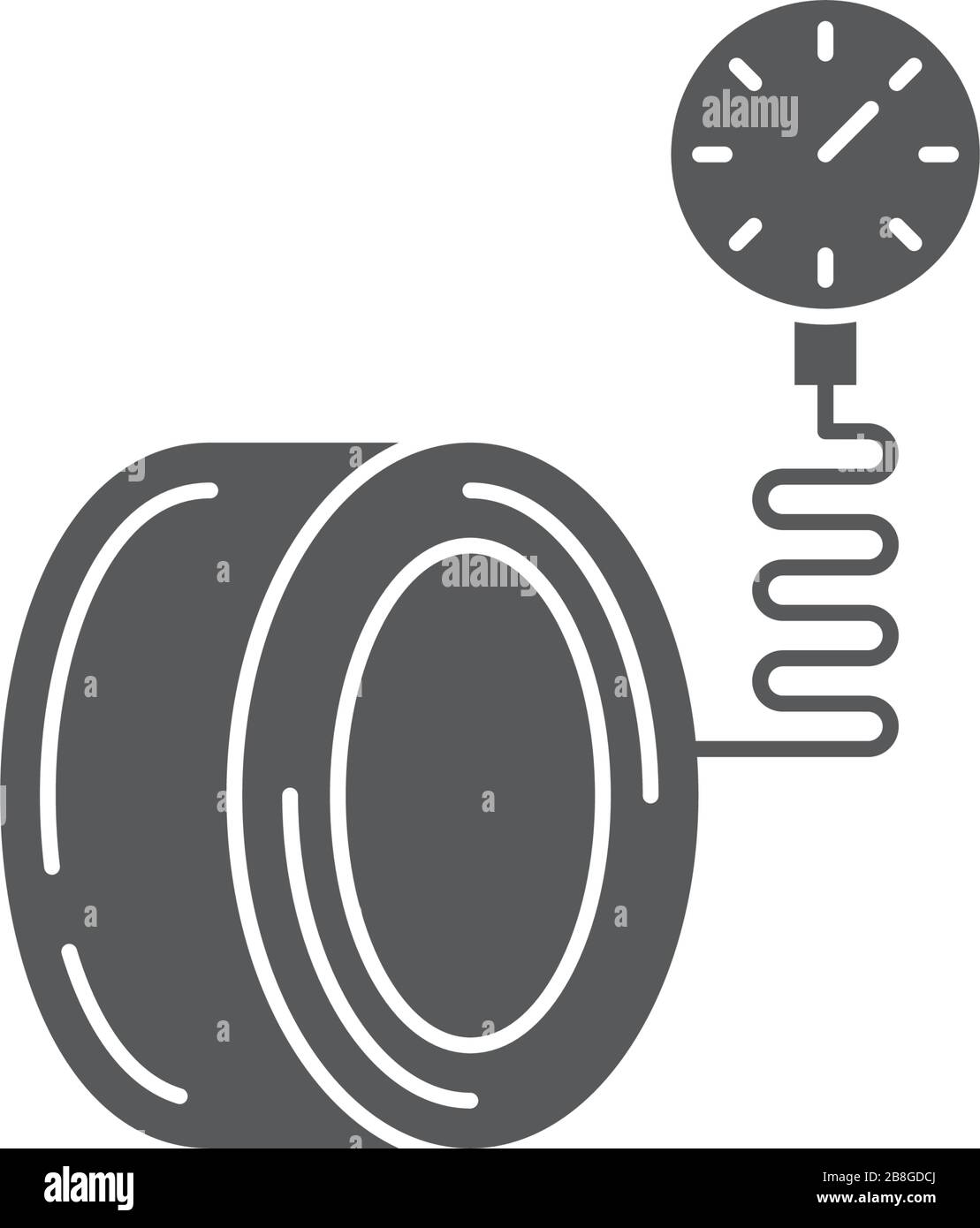 Symbole vectoriel du manomètre des pneus isolé sur fond blanc Illustration de Vecteur