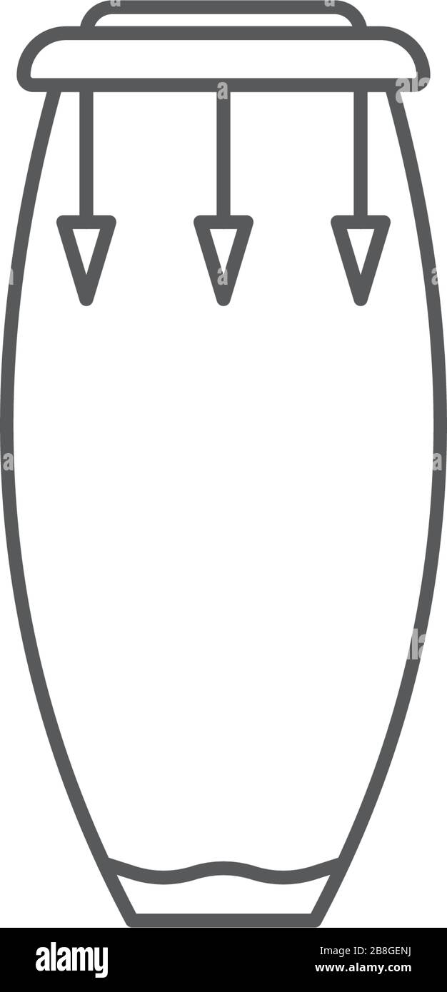 Symbole de vecteur de tambour Conga isolé sur fond blanc Illustration de Vecteur