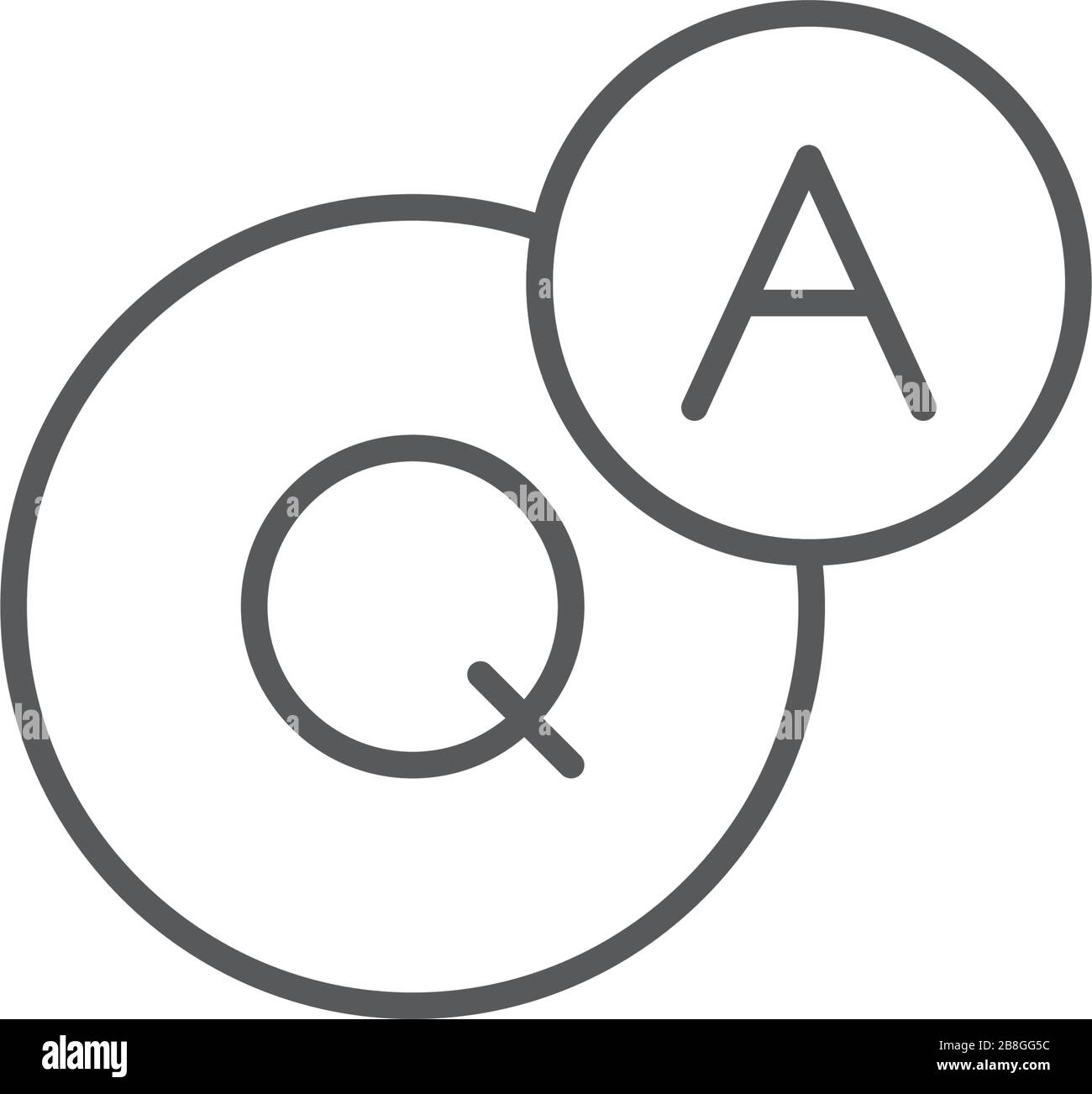 QNA ou symbole de vecteur de question et de réponse isolé sur fond blanc Illustration de Vecteur