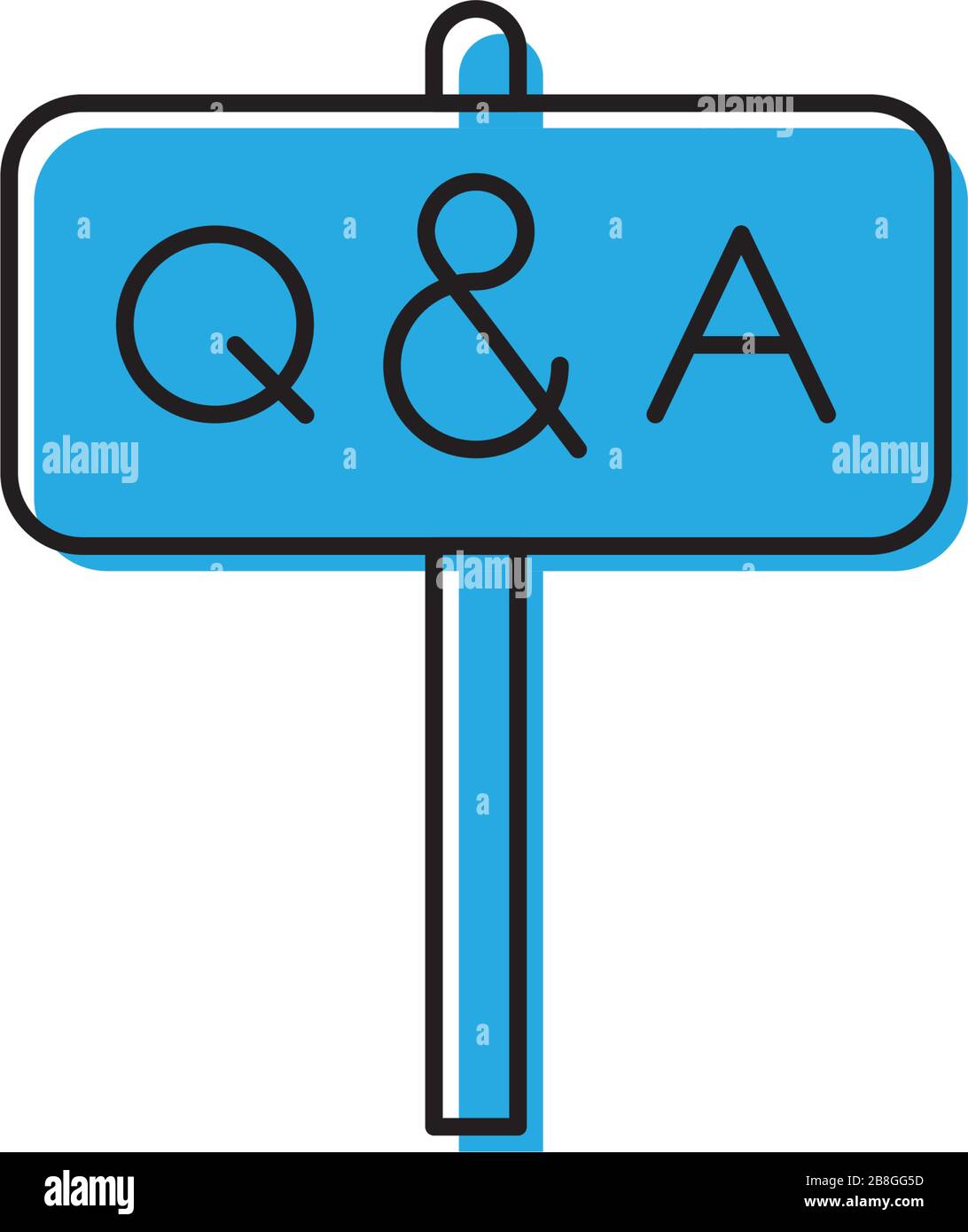 QNA ou symbole de vecteur de question et de réponse isolé sur fond blanc Illustration de Vecteur