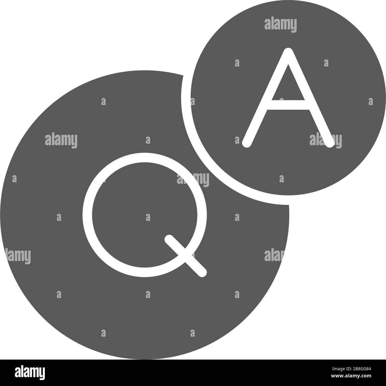 QNA ou symbole de vecteur de question et de réponse isolé sur fond blanc Illustration de Vecteur