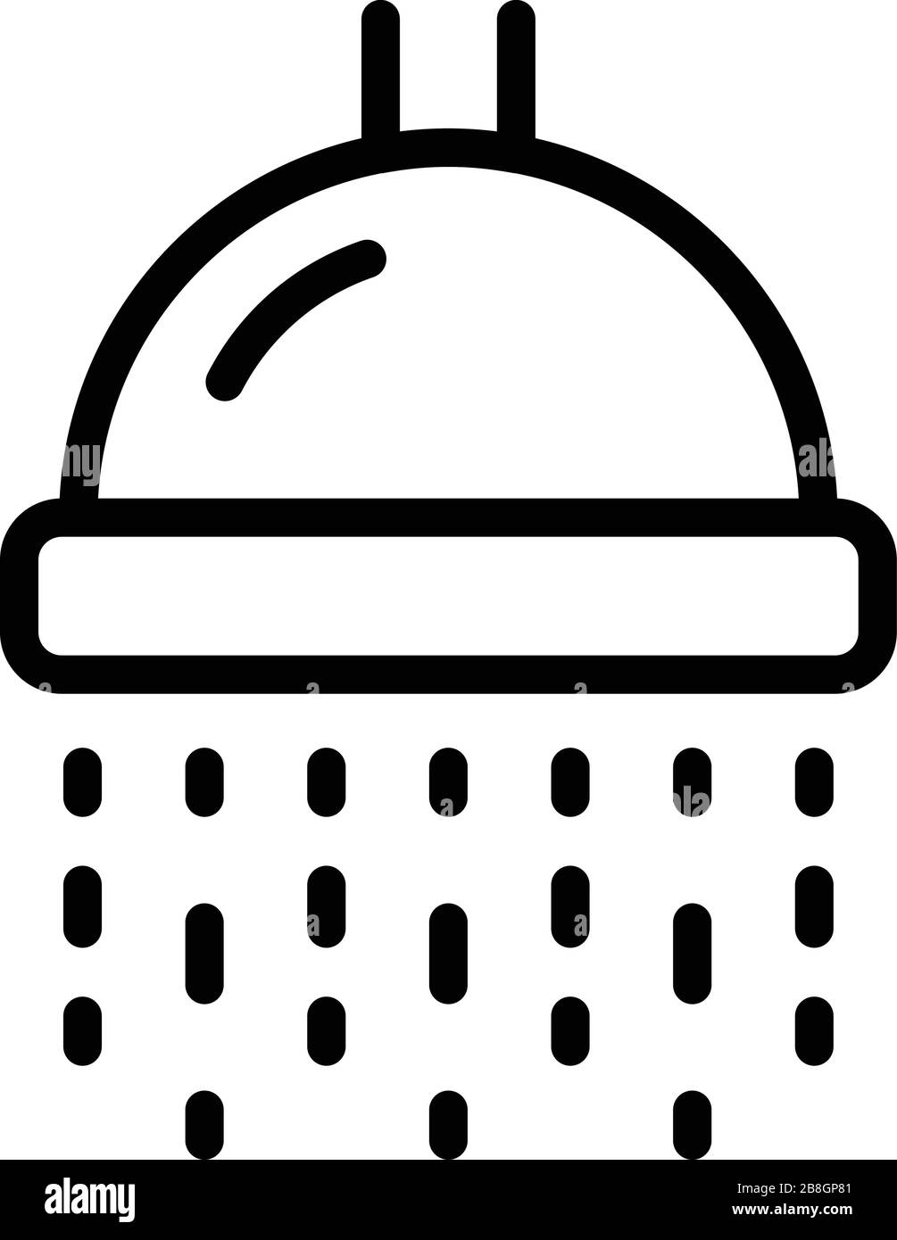 Icône de douche au plafond, style contour Illustration de Vecteur