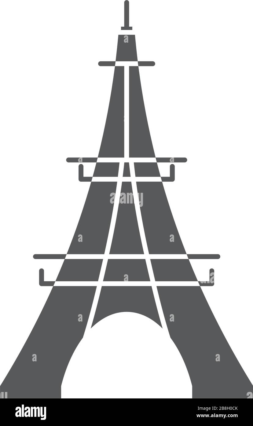 Symbole vectoriel de la Tour Eiffel isolé sur fond blanc Illustration de Vecteur