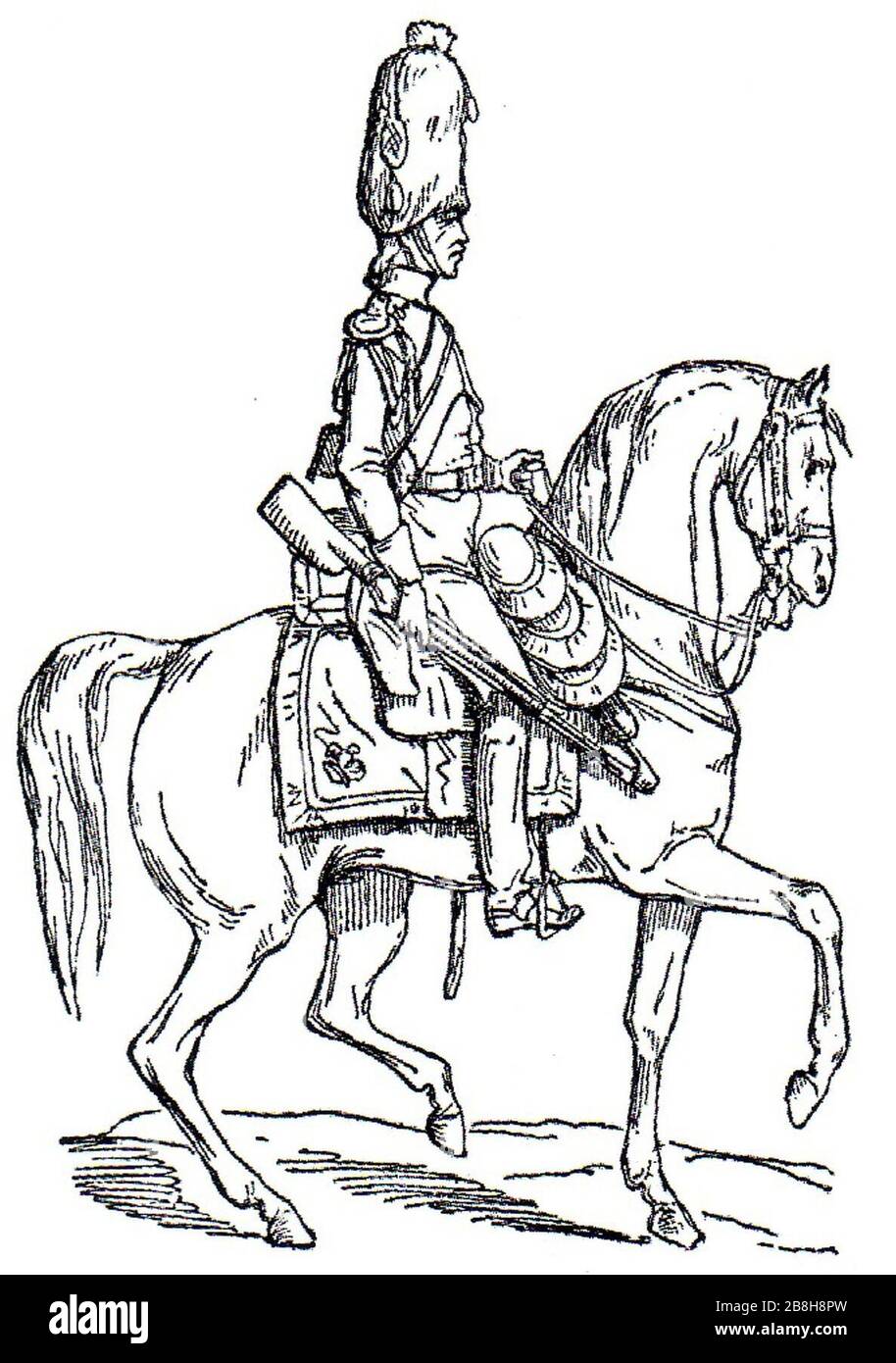 Granatière A cavallo della Vecchia Guardia Adolphe de Chesnel bis. Banque D'Images
