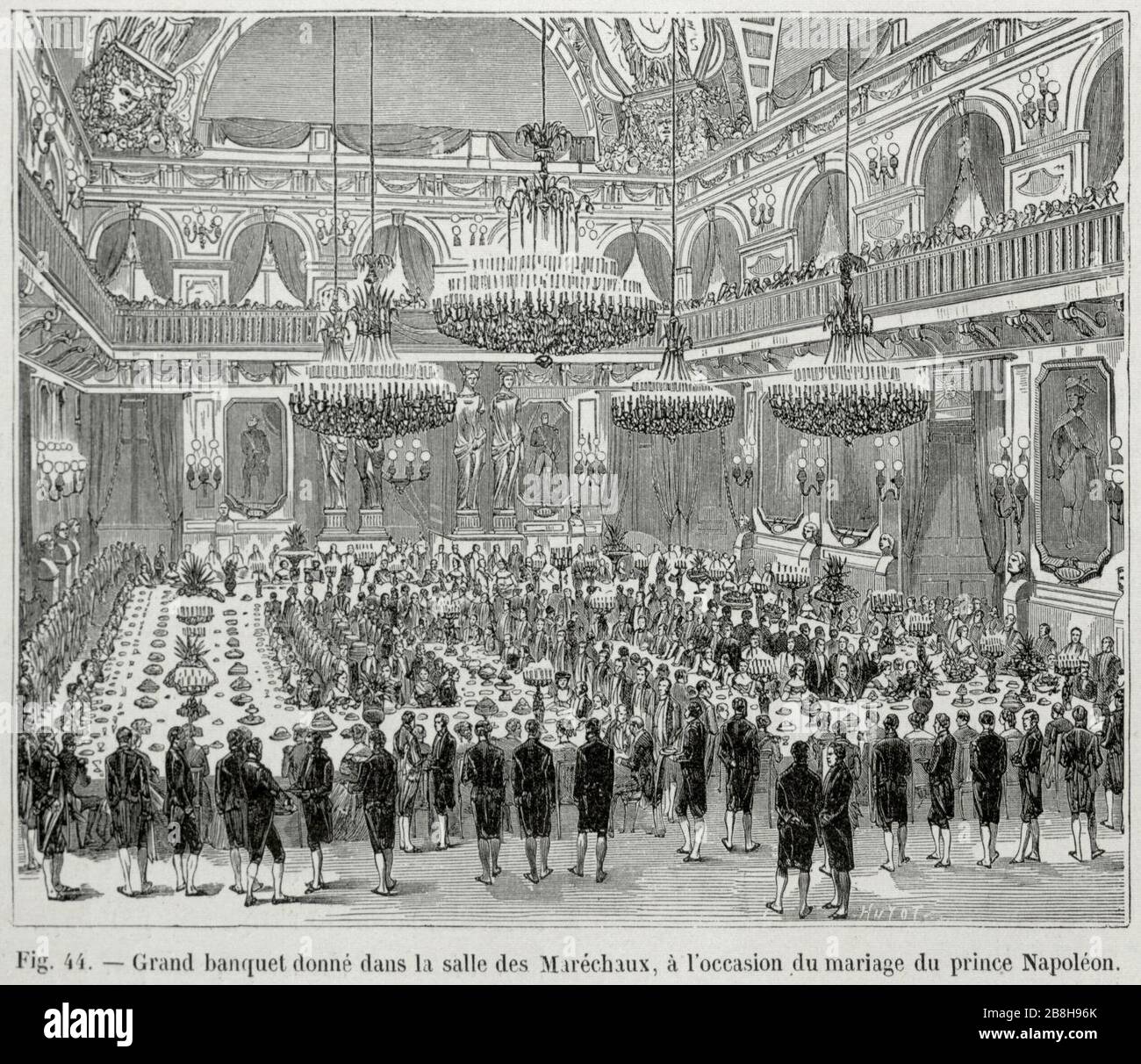 Grand banquet donné dans la salle des Maréchaux, à l'occasion du mariage du prince Napoléon. Banque D'Images