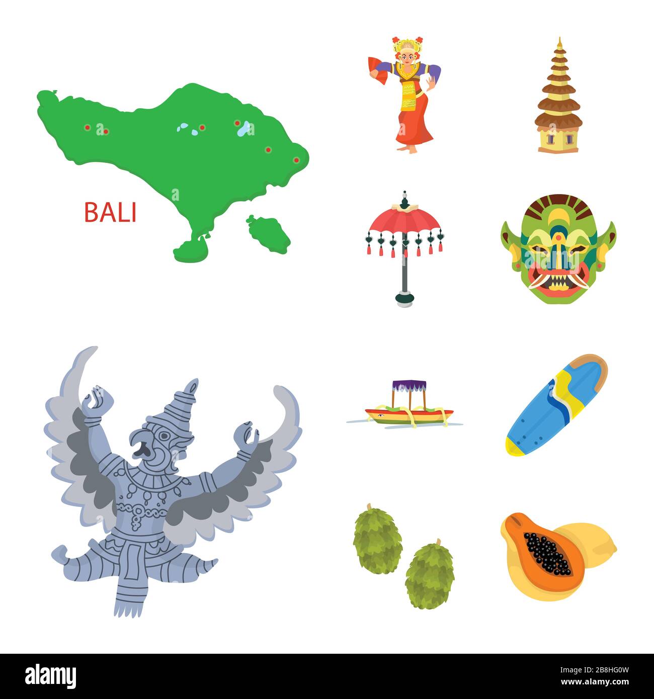 Dessin vectoriel de l'icône bali et indonésie. Jeu de symbole de stock de  bali et des caraïbes pour le web Image Vectorielle Stock - Alamy