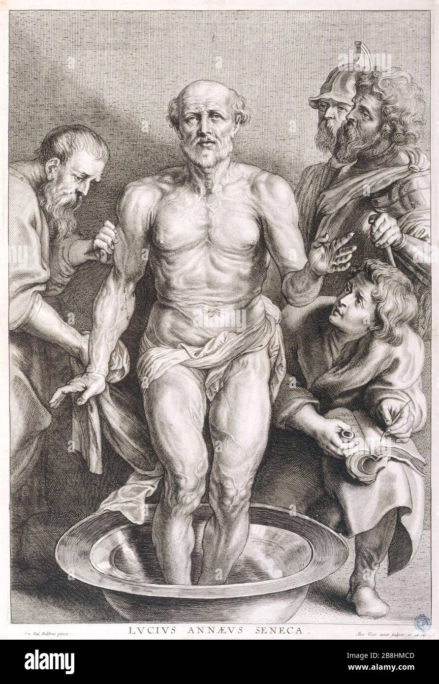 SENECA DEBOUT DANS LE BAIN Alexander Voet et Peter Paul Rubens (d'après). 'Sénèque debout dans le bain'. Musée des Beaux-Arts de la Ville de Paris, petit Palais. Banque D'Images