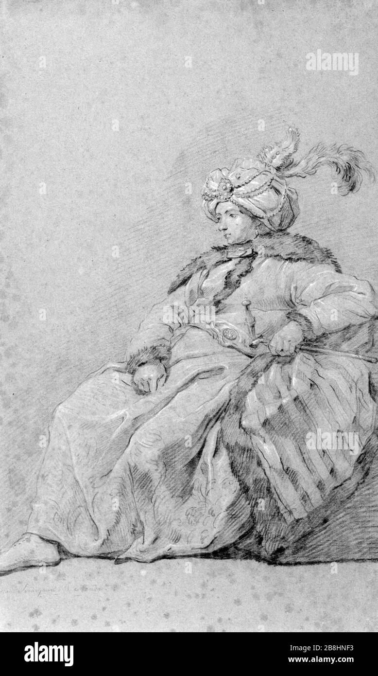 CHEF EUNUCHS Attribué à Joseph-Marie Vien (1716-1809). 'Chef des Eunuques'. Dessert. Musée des Beaux-Arts de la Ville de Paris, petit Palais. Banque D'Images