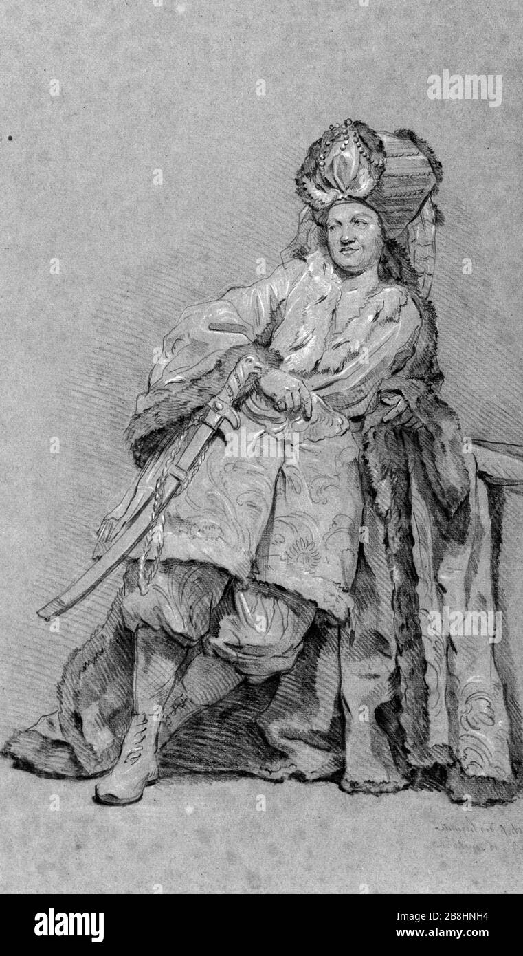 LE CHEF INDIEN Attribué à Joseph-Marie Vien (1716-1809). 'Chef des Indiens'. Dessert. Musée des Beaux-Arts de Paris, petit Palais. Banque D'Images