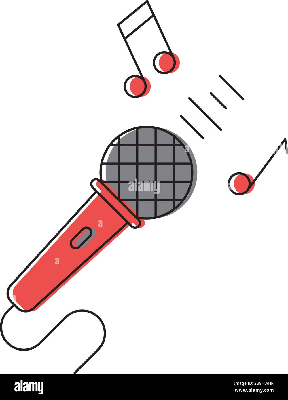 Symbole d'icône vectorielle de microphone Karaoke isolé sur fond blanc Illustration de Vecteur