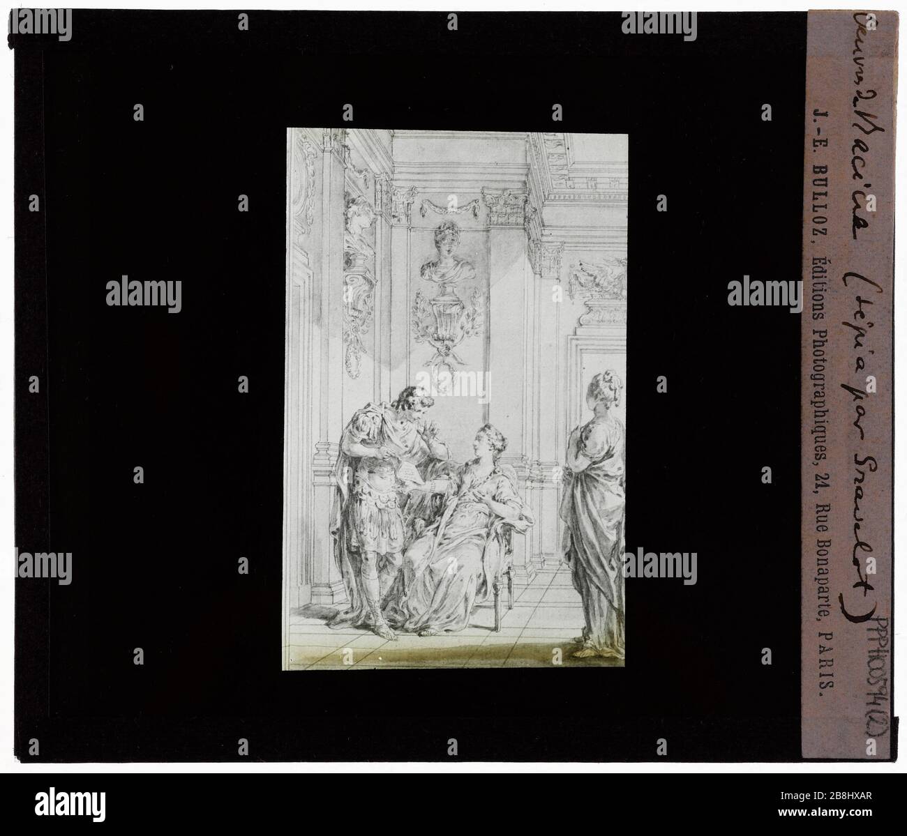Manuscrits. Œuvres de racine Manuscrits. 'œuvres de racine'. Plaque de projection noir et blanc. 1900-1930. Photographie de Jacques-Ernest Bulloz (1858-1942). Musée des Beaux-Arts de la Ville de Paris, petit Palais. Banque D'Images