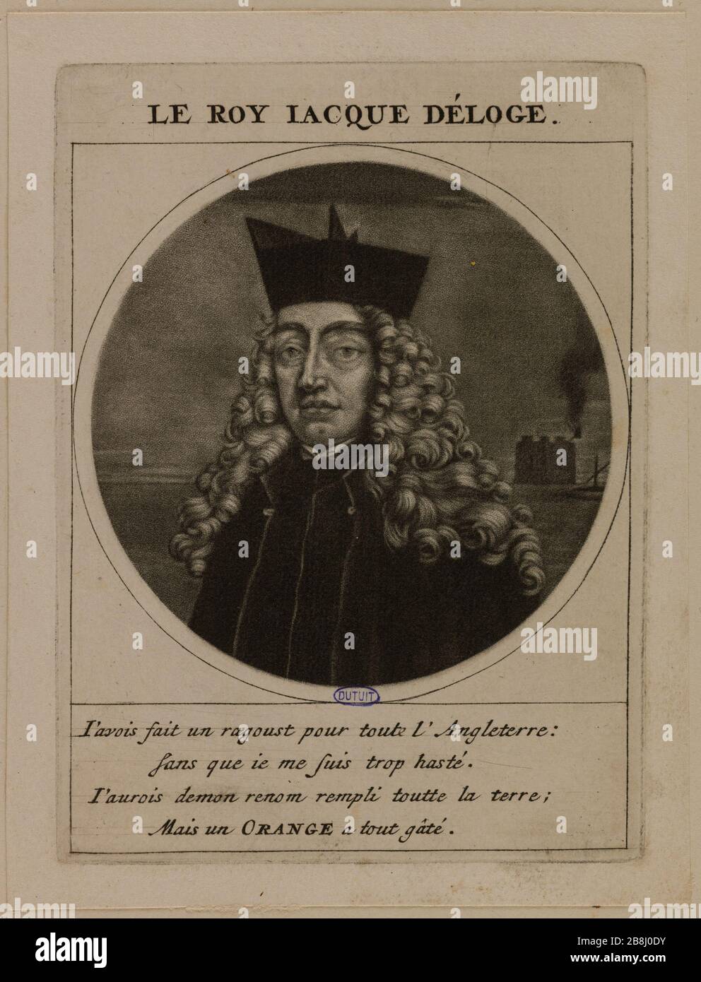 Le roi enlève Jacques (Dutuit page 145) Dusart, Cornelis. 'Le Roi Jacques Déloge (Dutuit page 145)'. Ère noire. 1691-1691. Musée des Beaux-Arts de la Ville de Paris, petit Palais. Banque D'Images