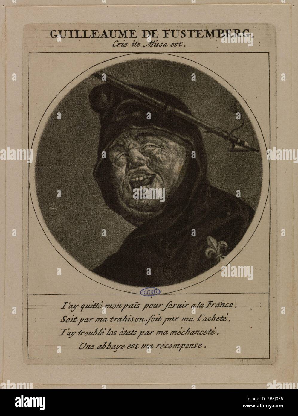 Guillaume de Fustemberg (Dutuit page 145) Dusart, Cornelis. 'Guillaume de Fustemberg (Dutuit page 145)'. Ère noire. 1691-1691. Musée des Beaux-Arts de la Ville de Paris, petit Palais. Banque D'Images