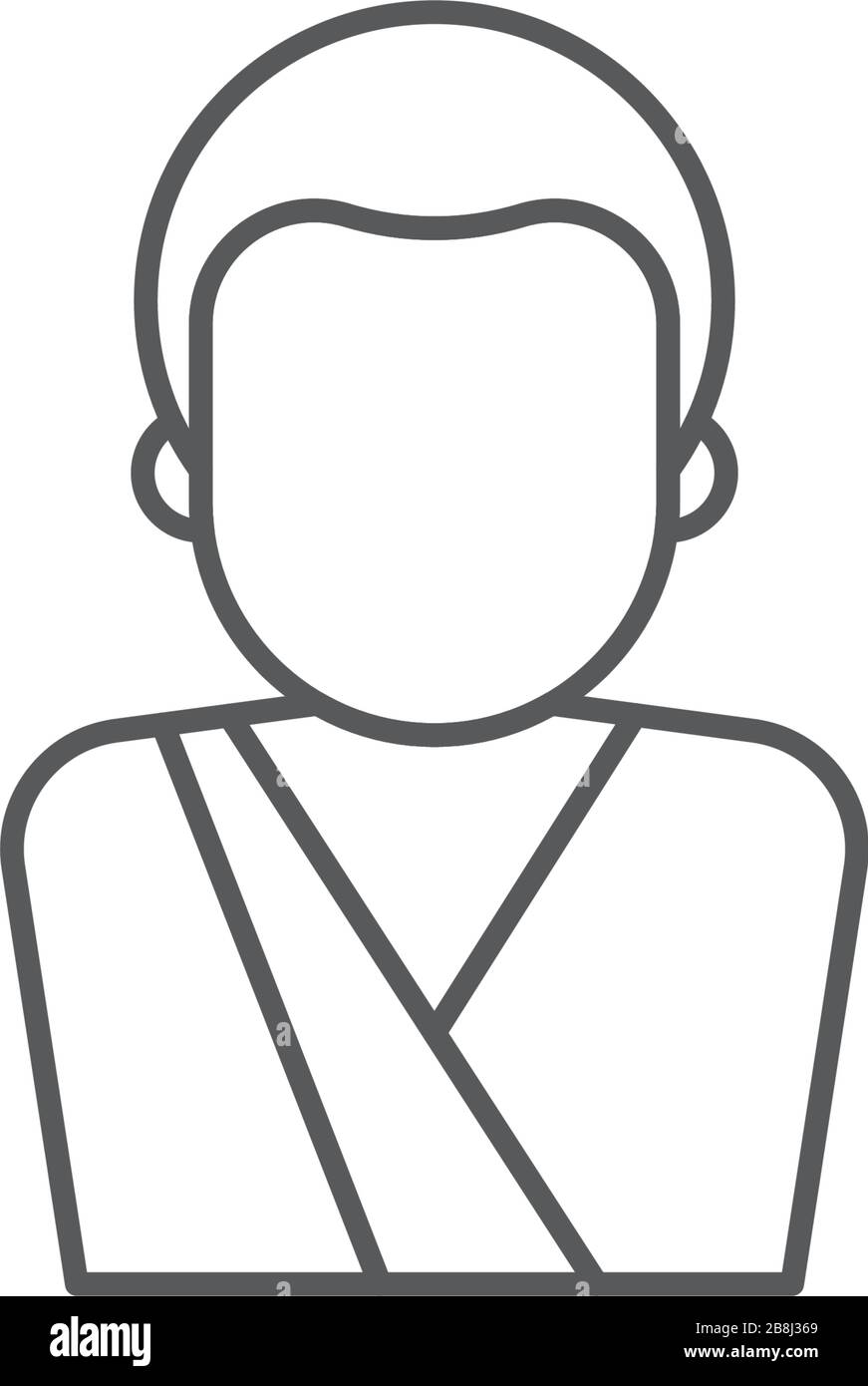 Symbole de vecteur de moine asiatique isolé sur fond blanc Illustration de Vecteur