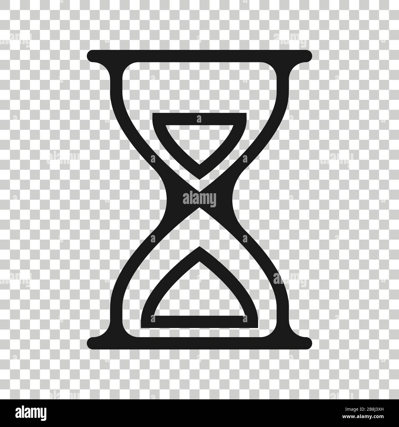 Icône en forme de sablier dans télévision style. Vector illustration sablier blanc sur fond isolé. Réveil concept d'entreprise. Illustration de Vecteur