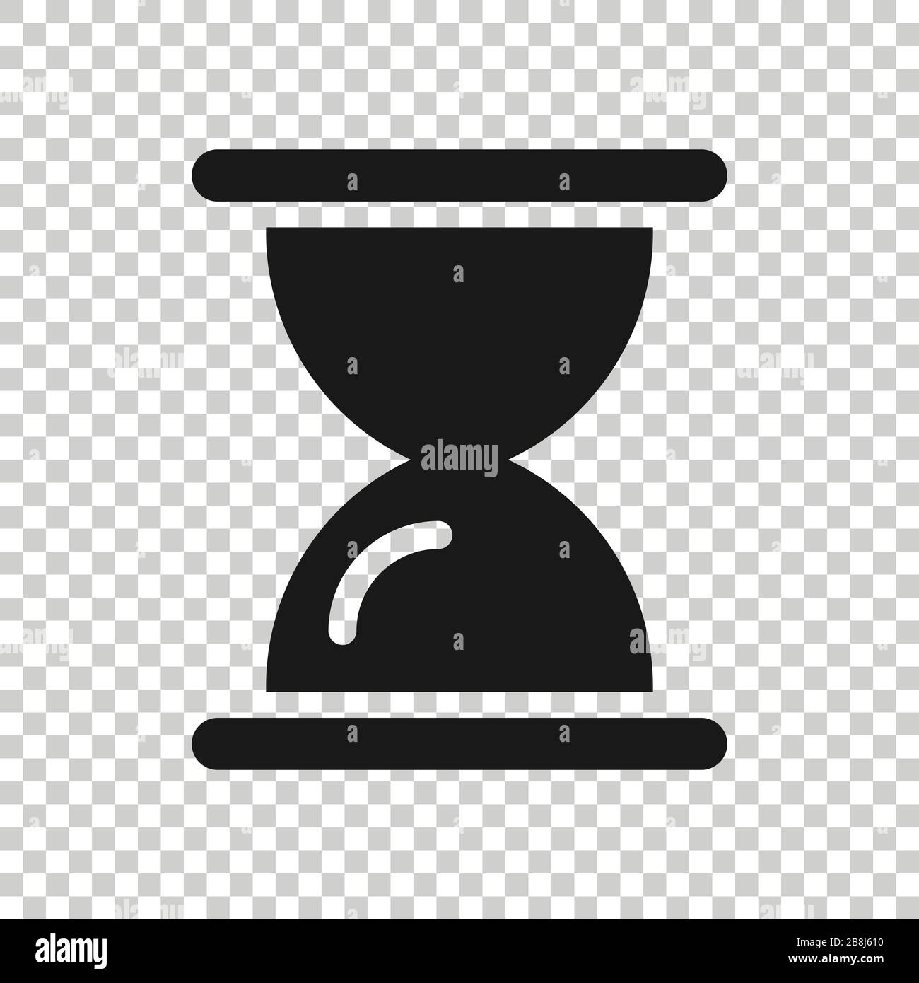 Icône en forme de sablier dans télévision style. Vector illustration sablier blanc sur fond isolé. Réveil concept d'entreprise. Illustration de Vecteur