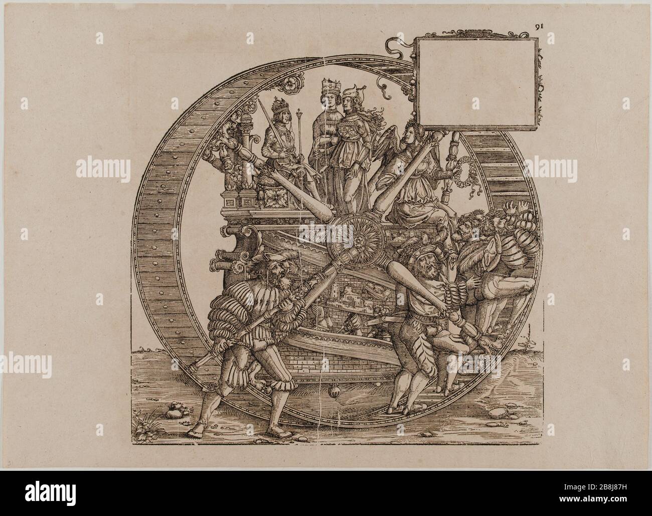 Le triomphe de l'empereur Maximilian I : quatre-vingt et unième pension (Eger Dornik-36, Bartsch 81) Hans Burgkmair, dit l'ancien (1473-1531). Le Triomphe de l'Empereur Maximilien Ier : quatre-vingt-onzième planète (Dornik-Eger 36, Bartsch 81). Xylographie, 1512-1519. Musée des Beaux-Arts de la Ville de Paris, petit Palais. Banque D'Images