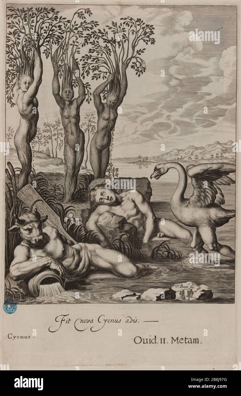 Table Temple of Muses Cycnus (Dutuit P. 36, le Blanc 99). Cornelis II Bloemaert, dit le Jeune (1603-1692). Tableau du Temple des Muses : Cycnus (Dutuit p. 36, le Blanc 99). Burin, 1655. Musée des Beaux-Arts de la Ville de Paris, petit Palais. Banque D'Images