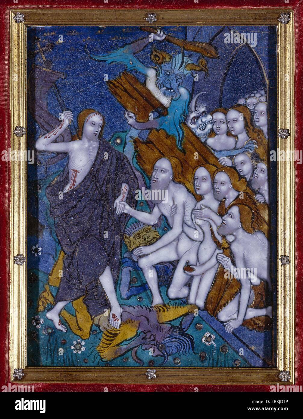 ALTARPIECE, SCÈNES DE LA PASSION DU CHRIST: LA DESCENTE À LIMBO Nardon Péricaud (attributé à l'atelier de). 'Retable, scènes de la Passion du Christ : la descente aux limbes'. Musée des Beaux-Arts de la Ville de Paris, petit Palais. Banque D'Images