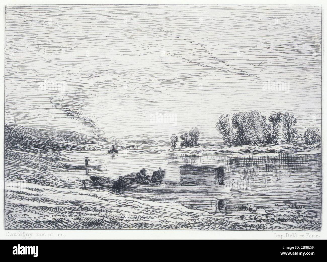 LE butin CONFLANS Charles-François Daubigny (1817-1878). 'Le botin à Conflans'. Musée des Beaux-Arts de la Ville de Paris, petit Palais. Banque D'Images