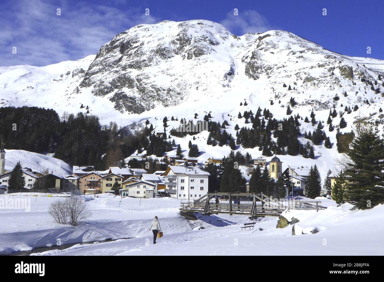 Bivio, idylisches Bergdorf am Julierpass Banque D'Images