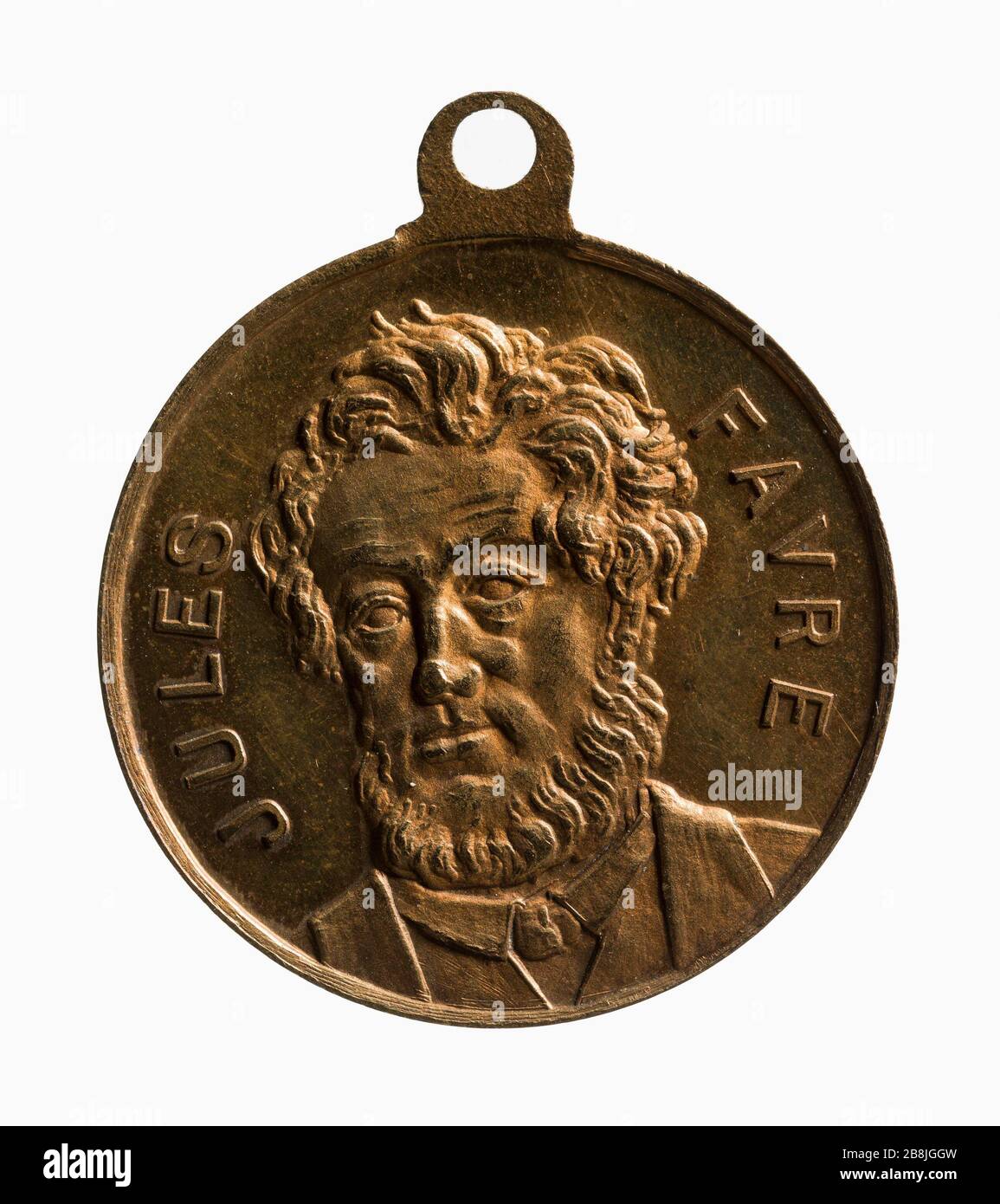 Interview entre Favre et Bismarck à Ferrieres, 18-19 septembre 1870 (titre factice) Entrue entre Favre et Bismark à Ferrières, 18-19 septembre 1870. Cuivre et dorure, 1870. Paris, musée Carnavalet. Banque D'Images