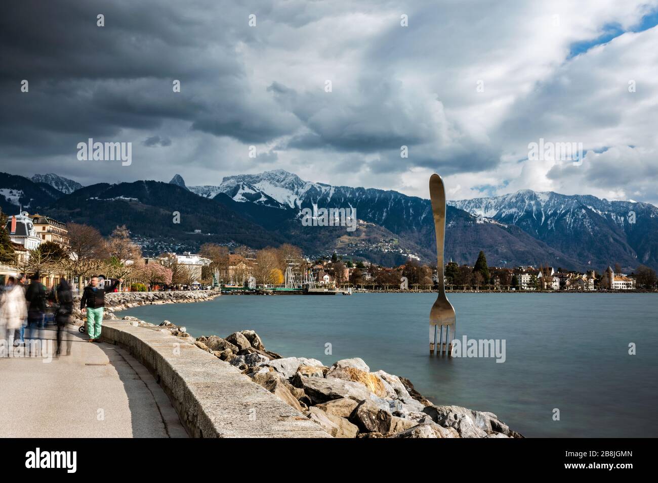 Cityview et Fork de l'alimentarium à Vevey Suisse Banque D'Images