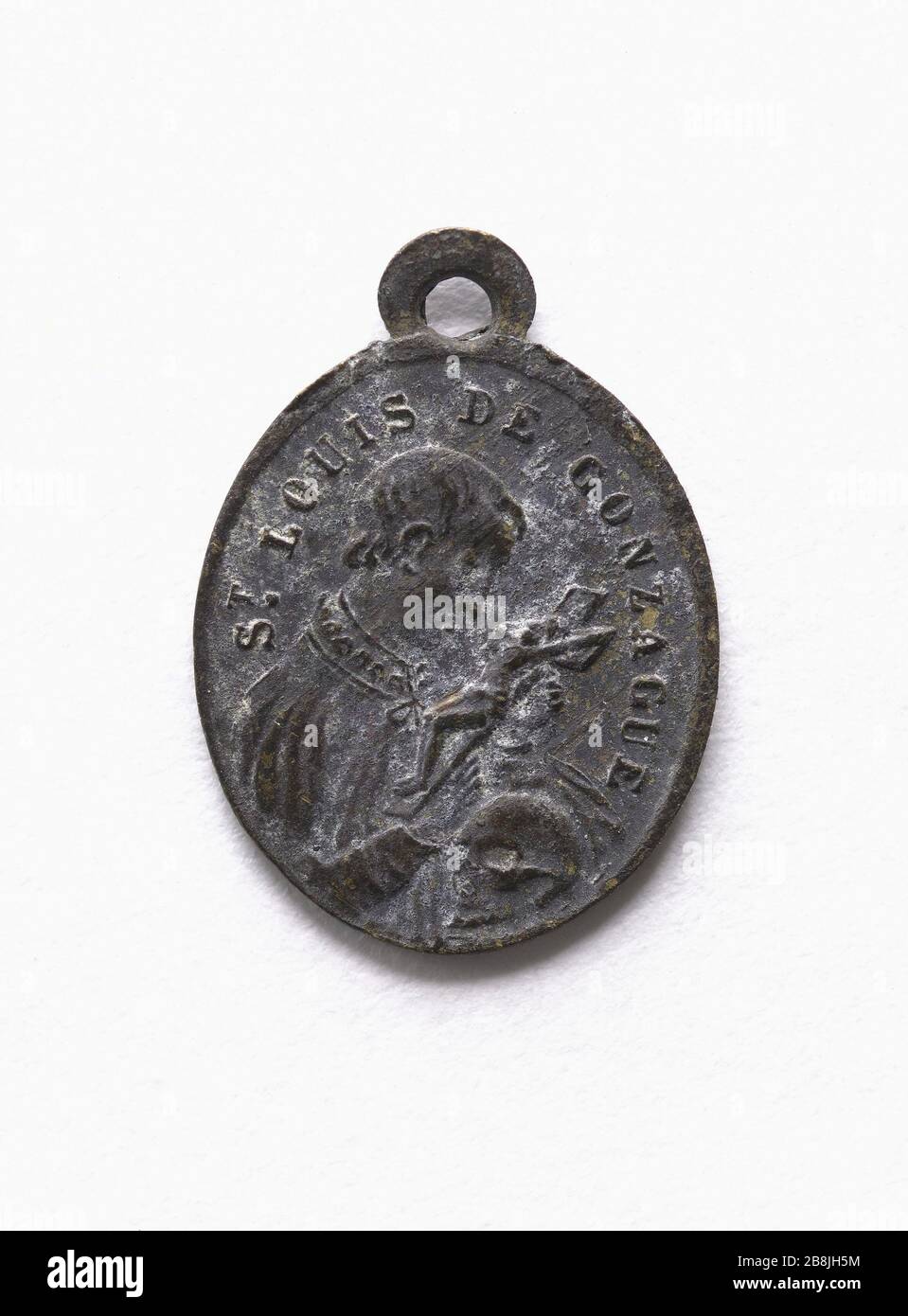 Saint Aloysius Gonzaga, art. d. Médaille de Saint Louis de Gonzague, Cuivre doré. Paris, musée Carnavalet. Banque D'Images