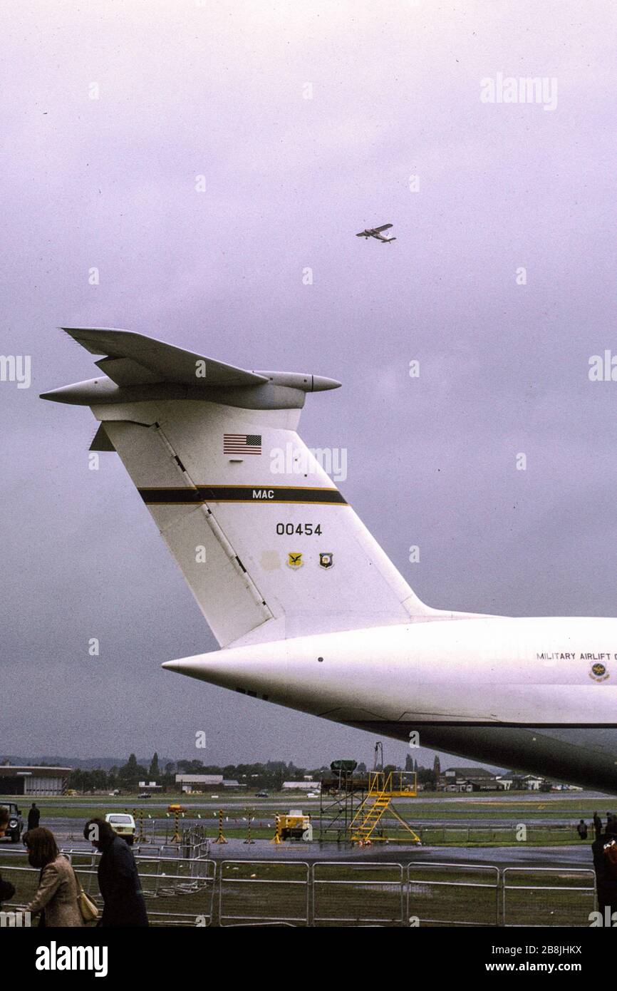 Un LOCKHEED C-5 A GALAXY au Farnborough Air Show en 1974 Banque D'Images