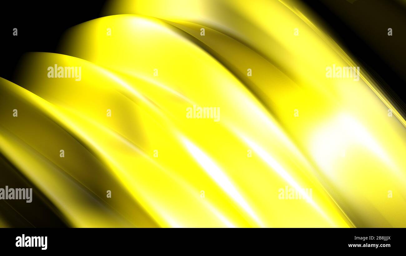 Surface ondulée jaune d'arrière-plan - illustration de rendu tridimensionnelle Banque D'Images