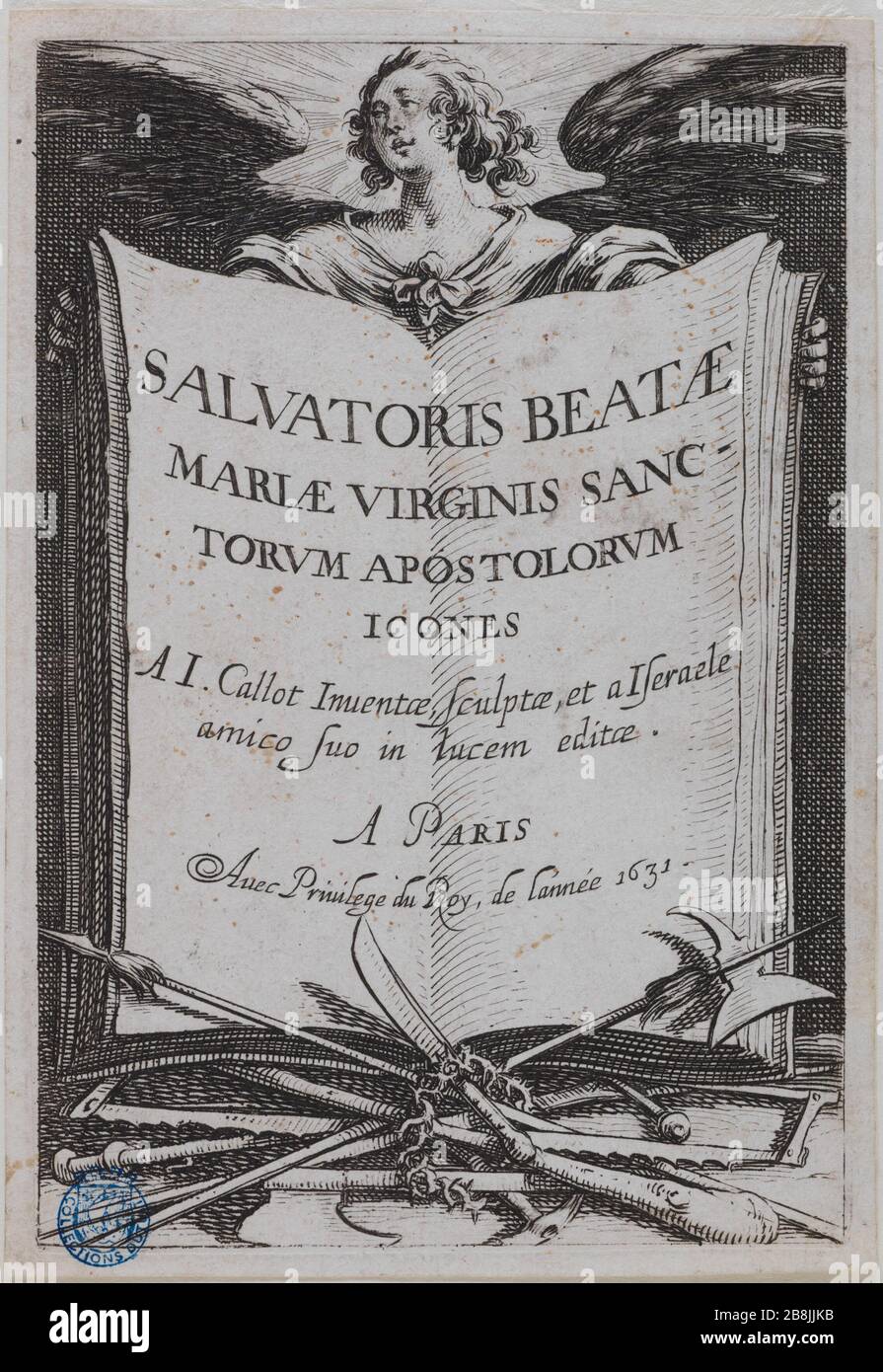 Grands Apôtres, frontispiece: Premier numéro d'une série de 16 pièces (Lieure 1297 Meaume 104) Jacques Callot (1592-1635). 'Les Grands Apôtres, FrontiSpice : Premier numéro d'une suite de 16 pièces' (Lieure 1297, Meaume 104). Eau-forte. 1631. Musée des Beaux-Arts de la Ville de Paris, petit Palais. Banque D'Images