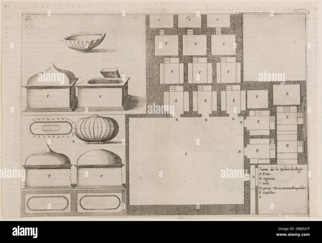 Voyage en Terre Sainte, trente-huitième pension. Lieure 351 Jacques Callot (1592-1635). 'Voyage en Terre Sainte, tente-huitième planète. Lieure 351. Eau-forte et burin. 1620. Musée des Beaux-Arts de la Ville de Paris, petit Palais. Banque D'Images