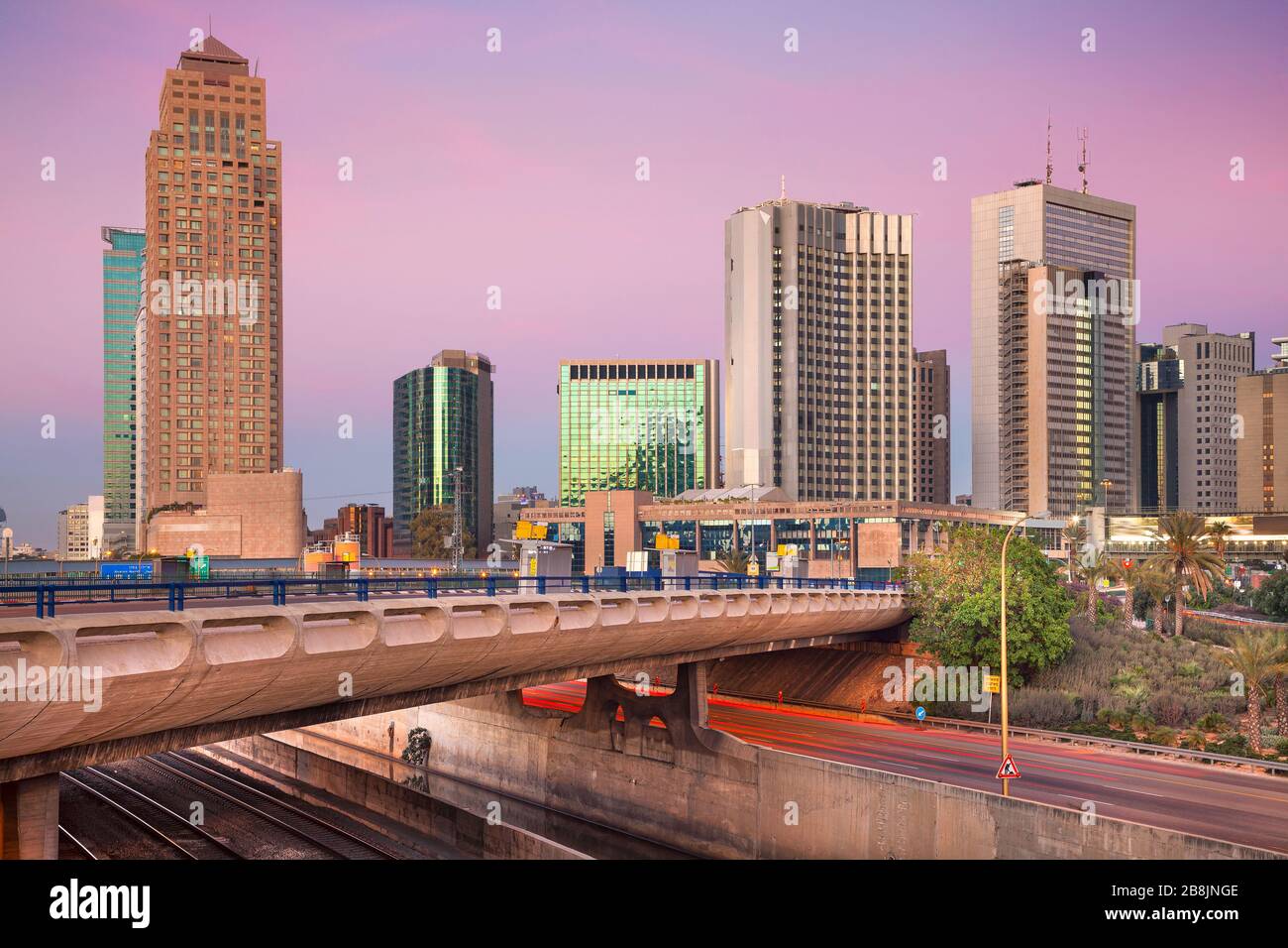 Tel Aviv, Israël. Image cityscape de Ramat Gan, tel Aviv, Israël au coucher du soleil. Banque D'Images