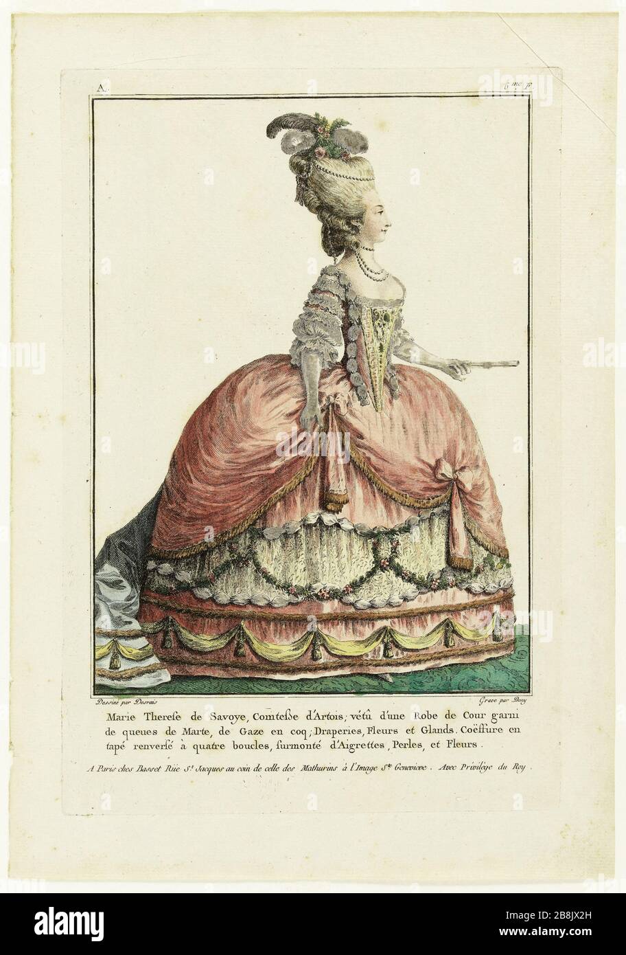 Maria Theresa de Savoie, comtesse d'Artois de Desrais Martial Deny, Martial. Marie-Thérèse de Savoie, comtesse d'Artois d'après Desrais. Gravité coloriée. Musée des Beaux-Arts de la Ville de Paris, petit Palais. Banque D'Images
