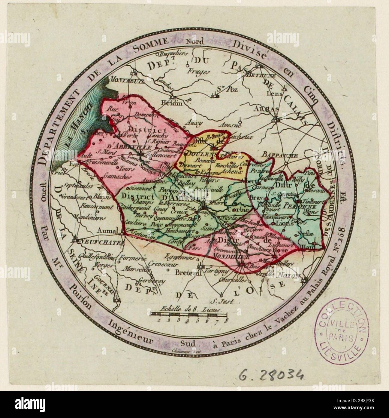 Département de la somme divisé en cinq districts. (IT) Banque D'Images
