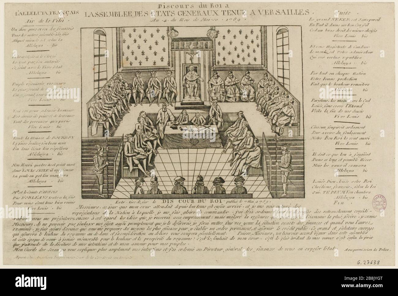 Révolution française. Le discours du roi à la réunion des États généraux tenue à Versailles le 4 mai 1989 (TF) Banque D'Images