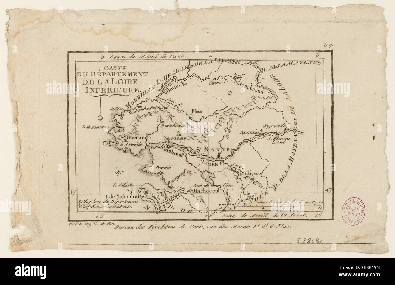 Carte / département / Loire / Bas (IT) Banque D'Images