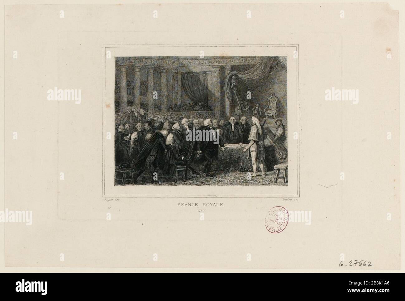 Révolution française: Rencontre royale dans la salle des menus plaisirs, 22 Avenue de Paris, actuelle Centre de musique baroque à Versailles, 23 juin 1789. (TF) Banque D'Images