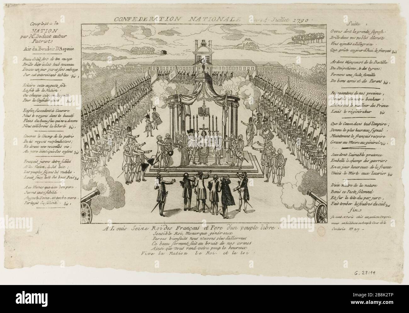 Confédération nationale du 14 juillet 1790. / un roi français Louis XVI et père d'un peuple libre. (IT) Banque D'Images