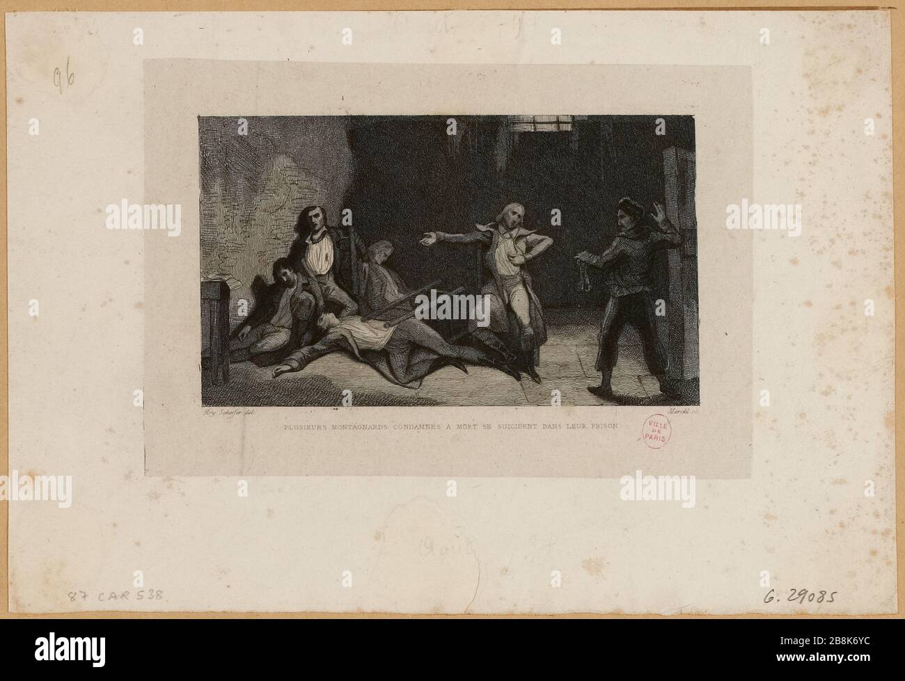 Révolution française. Suicide les Montagnards condamnés à mort dans leur prison en 1794. (TF) Banque D'Images