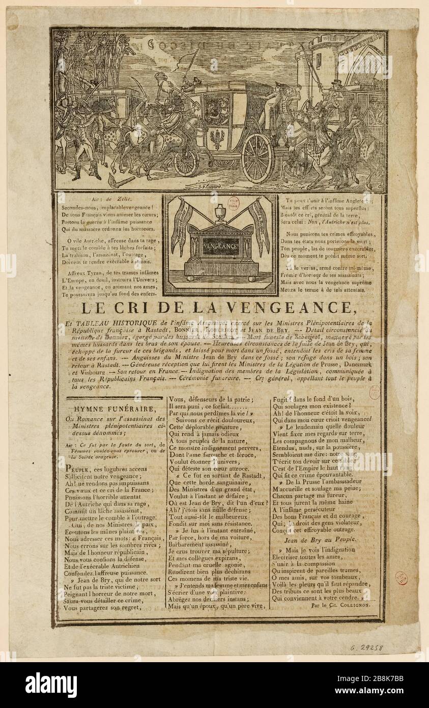 Exemple de discours - la Cry de Vengeance et la Table historique de l'assassinat tristement célèbre avaient eu sur les Ministres plénipotentiaires de la République française (...) (TI) Banque D'Images