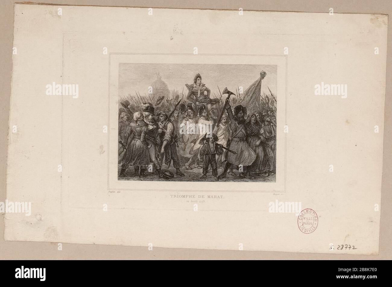 Révolution française : Jean-Paul Marat a remporté le triomphe du peuple après acquittement par le Tribunal révolutionnaire le 24 avril 1793. (titre factice) Banque D'Images