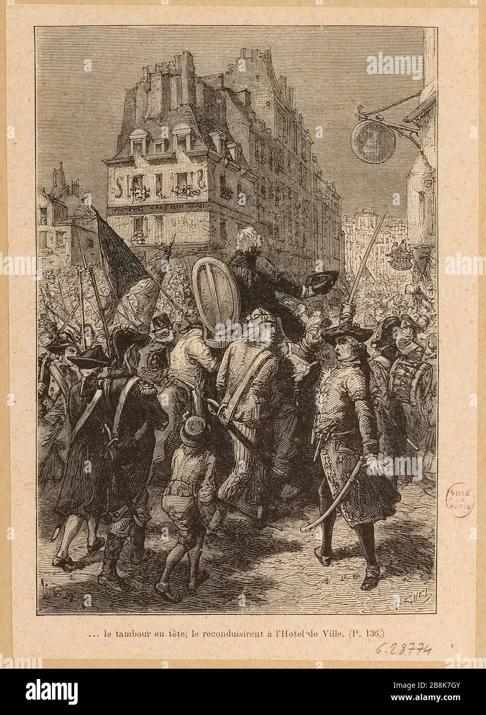 Révolution française : Jean-Paul Marat a remporté le triomphe du peuple après acquittement par le Tribunal révolutionnaire le 24 avril 1793. (TF) Banque D'Images