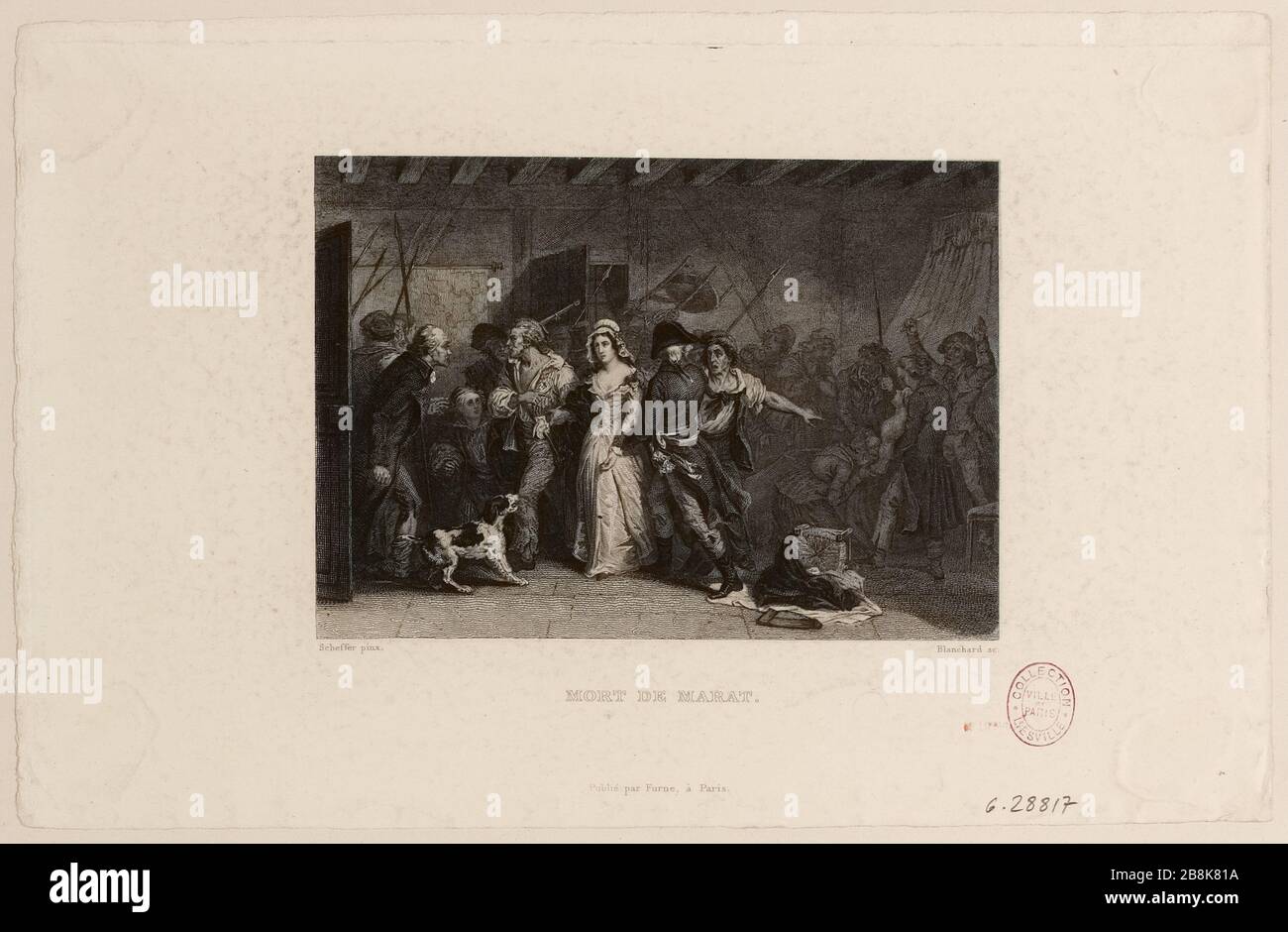 Assassinat de Jean-Paul Marat par Charlotte Corday 13 juillet 1793, pl. Histoire de la Révolution française de Thiers, Reed. Furne, 1845. (titre factice) Banque D'Images Assassinat de Jean-Paul Marat par Charlotte Corday 13 juillet 1793, pl. Histoire de la Révolution française de Thiers, Reed. Furne, 1845. (titre factice) Banque D'Images