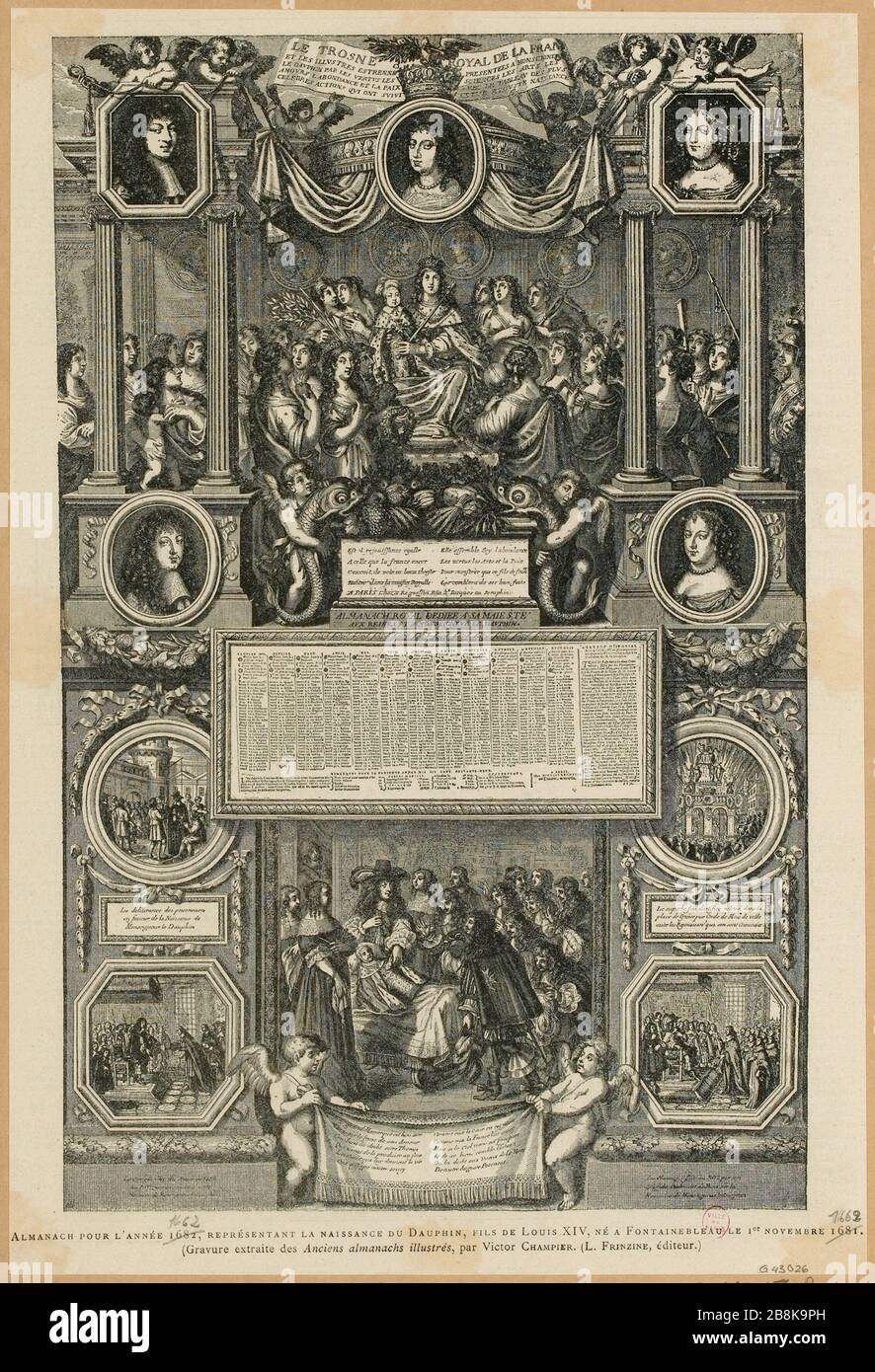 Almanach pour l'année 1662 / naissance du Dauphin (TF) Banque D'Images