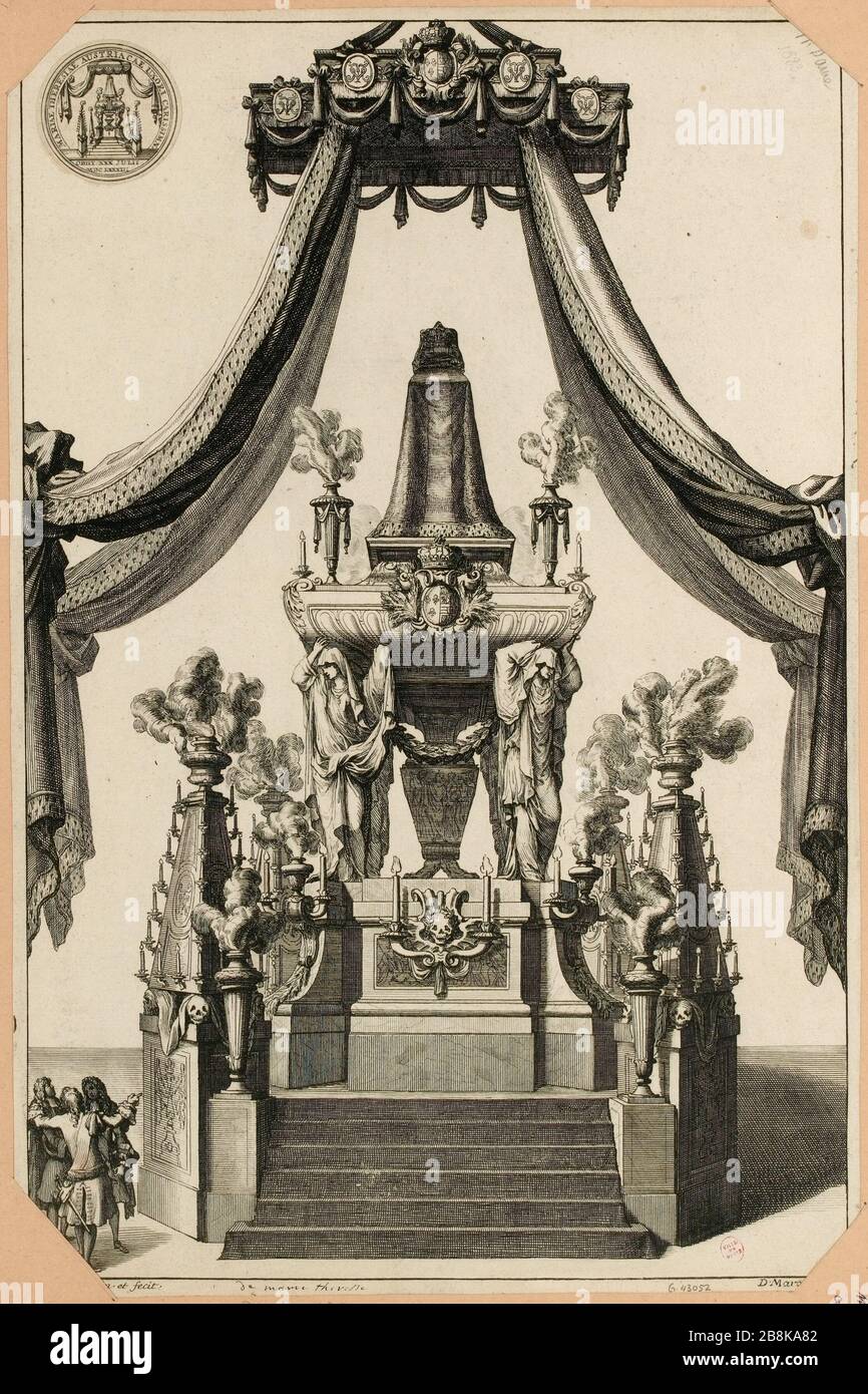 Funérailles de la reine Marie-Thérèse à notre Dame [gravure principale] (TF) Banque D'Images