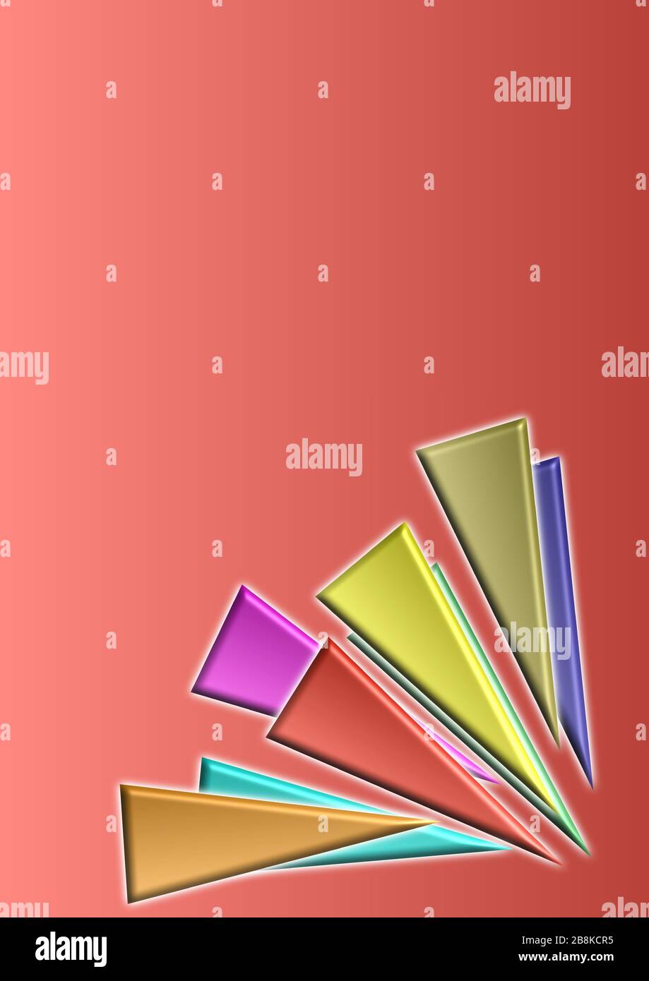 Modèle pour les triangles de couleur de texte avec emplacement pour le texte. Illustration de Vecteur