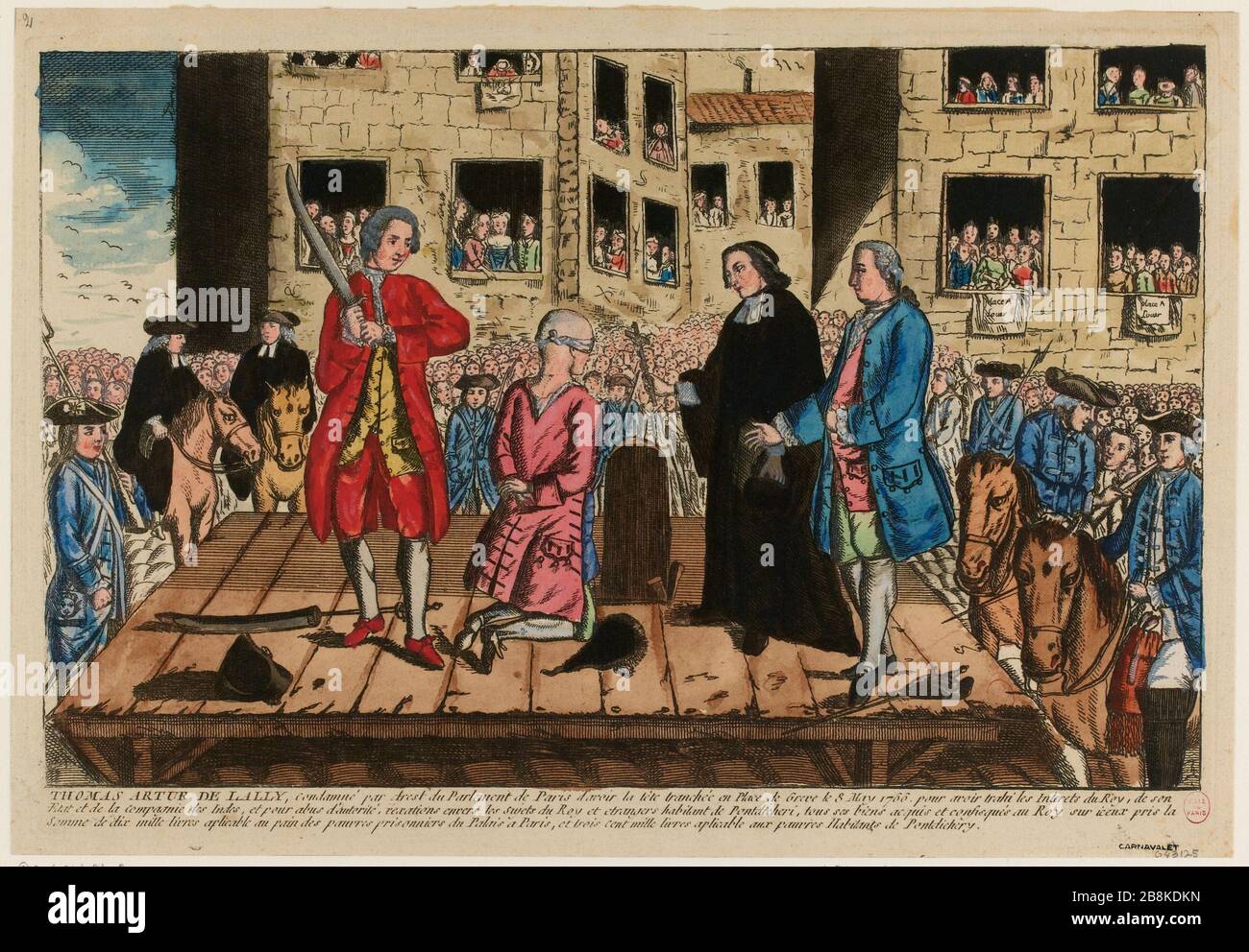 Thomas Arthur Lally, condamné par Areste du Parlement de Paris à être décapité en place de Greve le 8 mai 1766 pour avoir trahi les intérêts de Roy [...] (TI) Banque D'Images