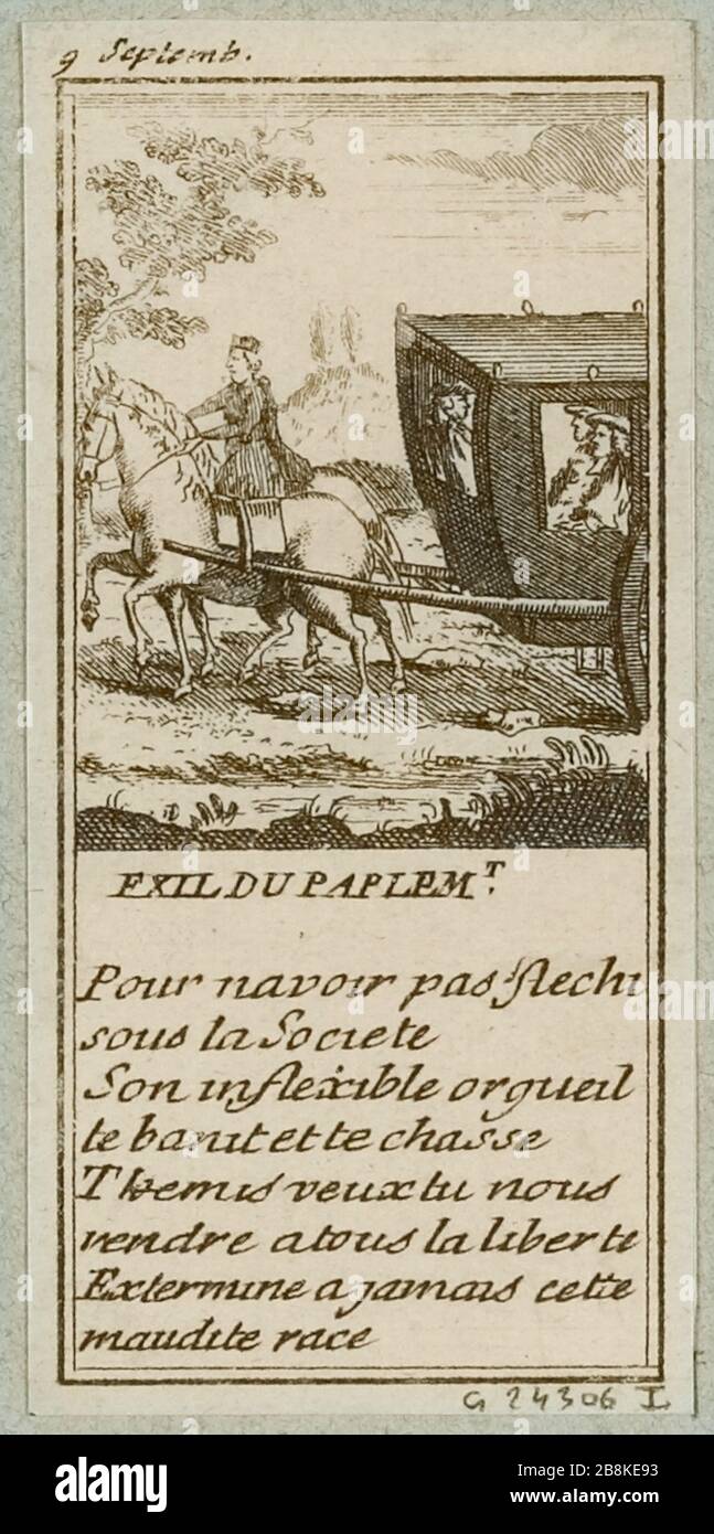 9 septembre / l'Exil de parlemt (TI) Banque D'Images