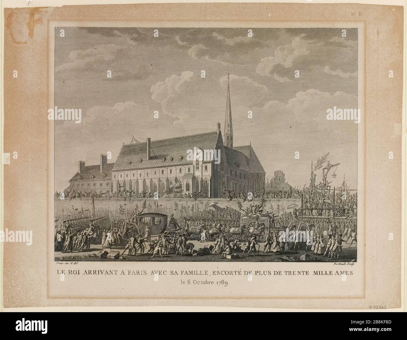 Le roi arriva à Paris avec sa famille, escorté par plus de trente mille âmes / 6 octobre 1789 (IT) Banque D'Images